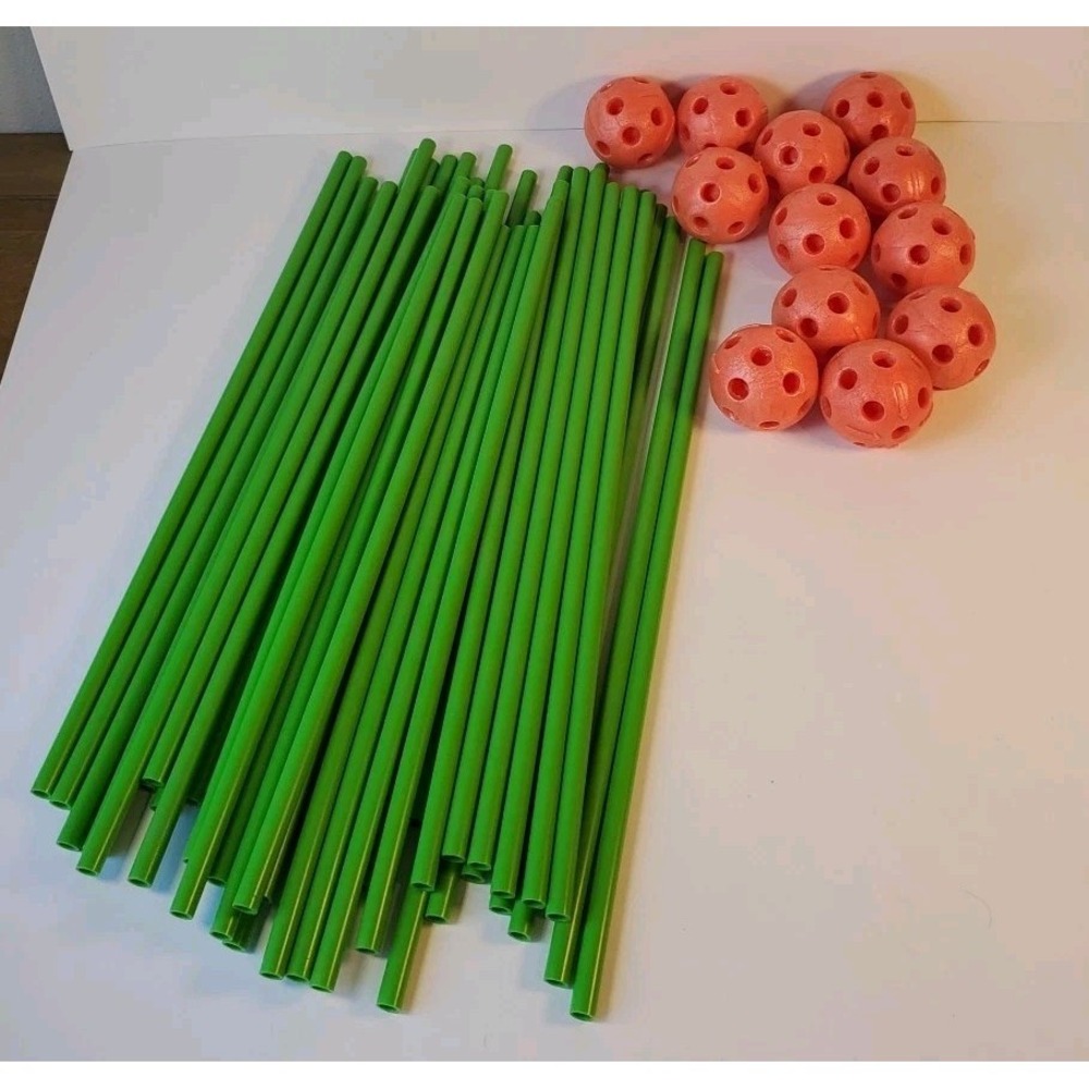 Creative Forts by  Tiny Land 42 Green Sticks 12 Orange Balls With Bag